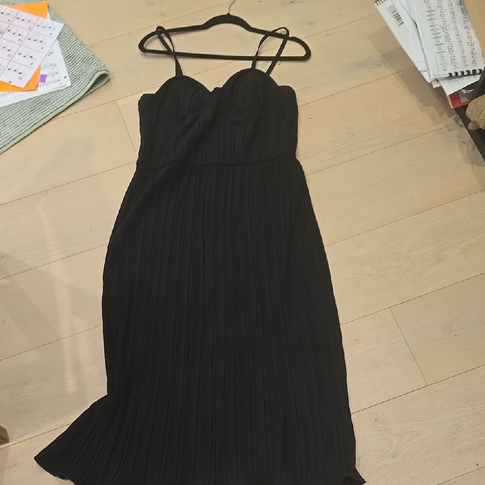 DKNY Black Strappy Midi Dress